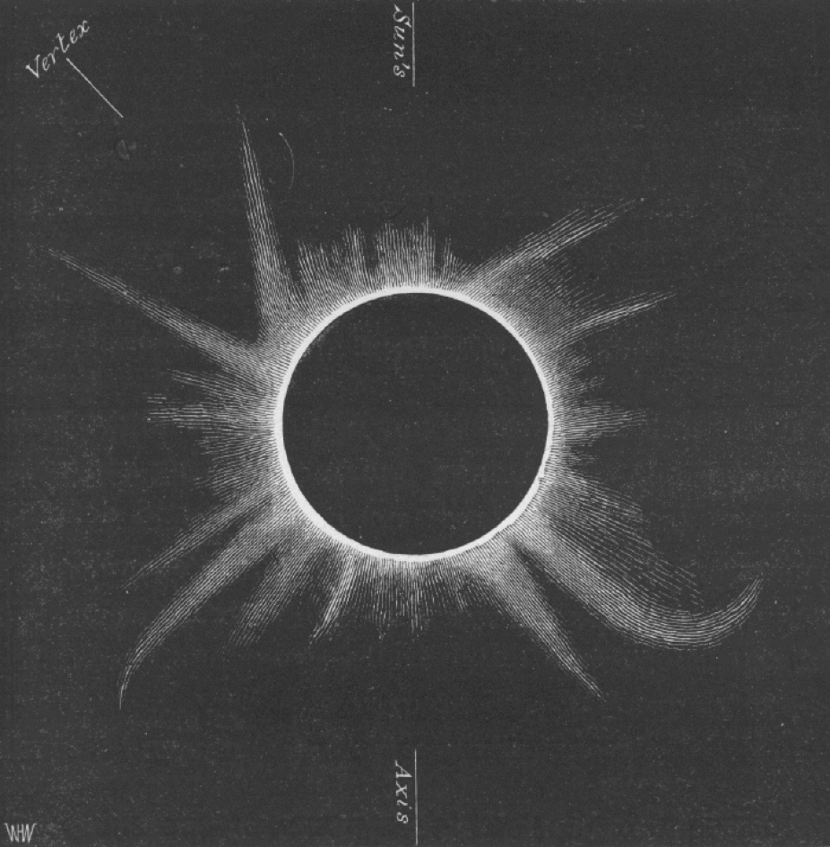 Drawing of 1860 eclipse by F. Galton