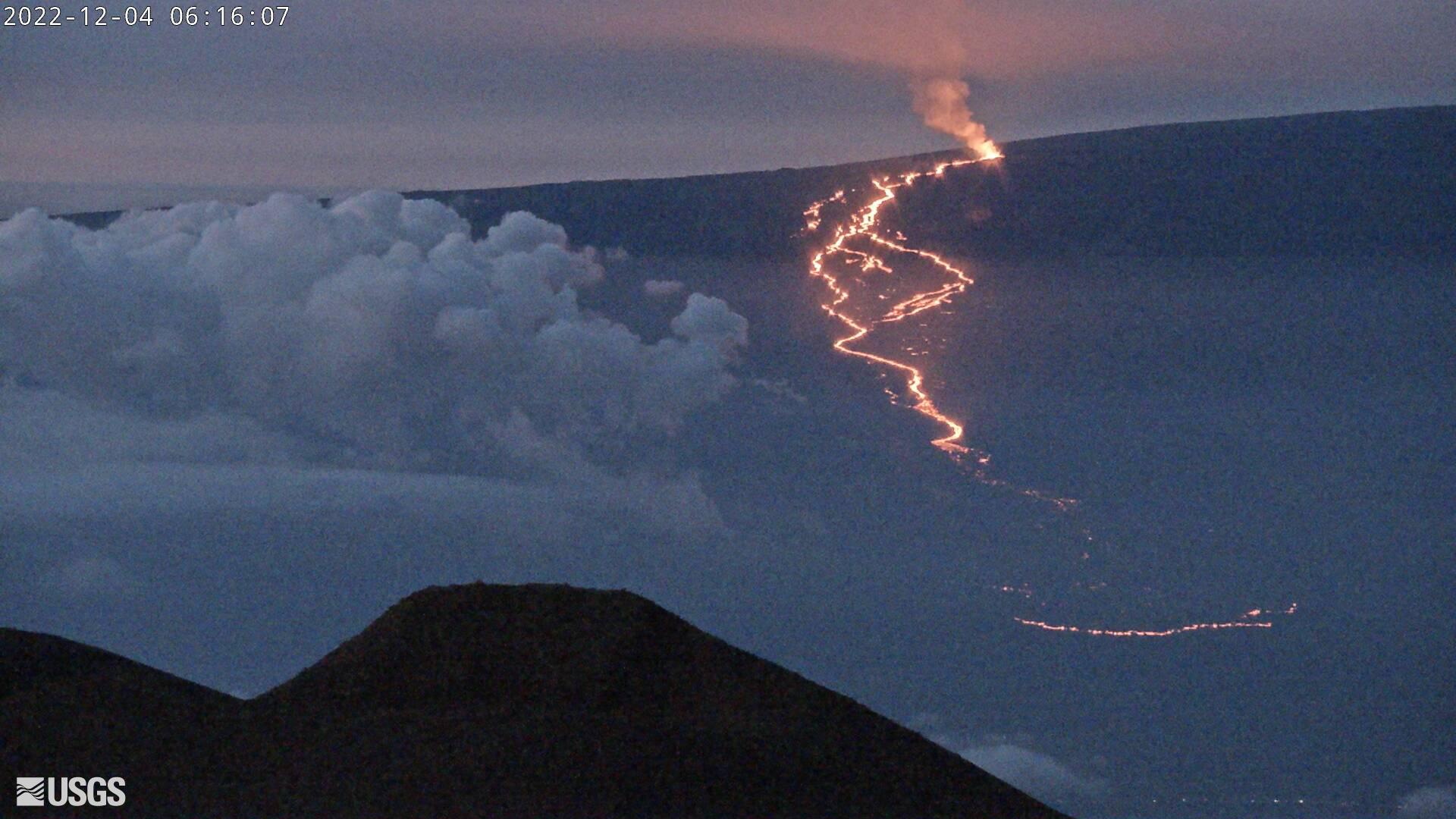 View of Mauna Loa lava flows from Mauna Kea