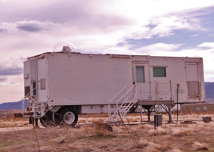 The trailer containing the Boulder FPI instrument.