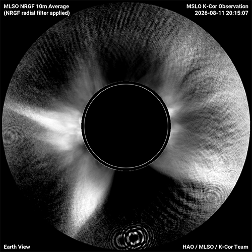 MLSO K-Cor image that was used in PSI prediction image of August 12, 2026 eclipse