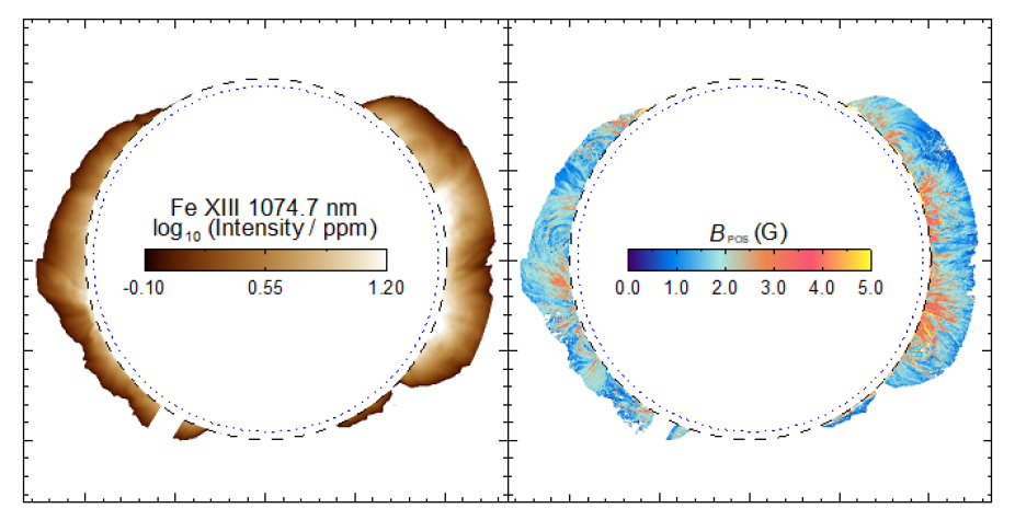 A coronal image and the corresponding magnetic field map