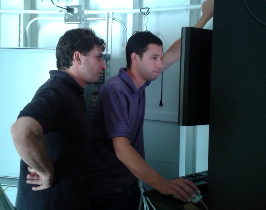 K-cor system testing at the Mesa spar by project manager Scott Sewell and electrical engineer Brandon Larson