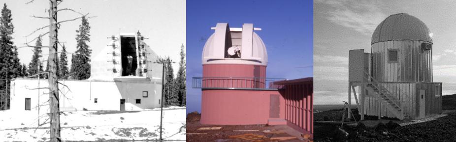 The three observing sites that housed the HAO Mk I K-Coronameter