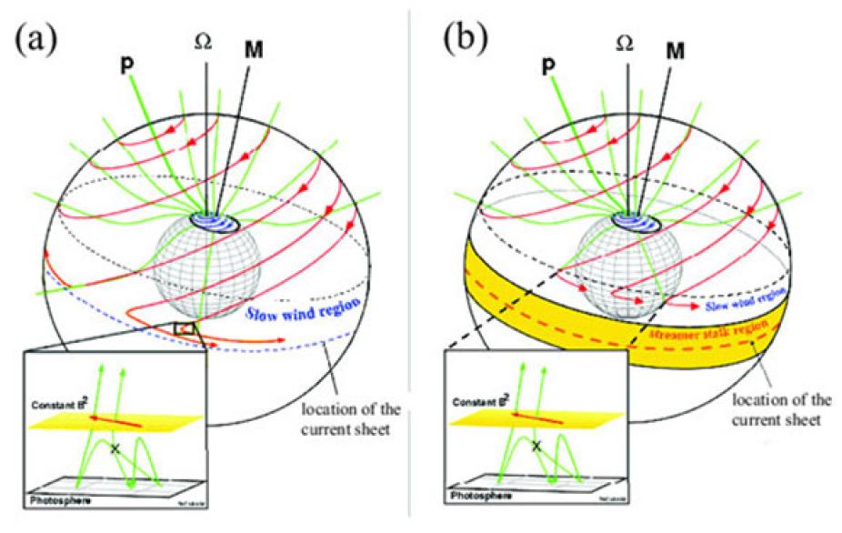 An illustration of the motions of the magnetic field on the Sun in the frame corotating with the equatorial rotation rate