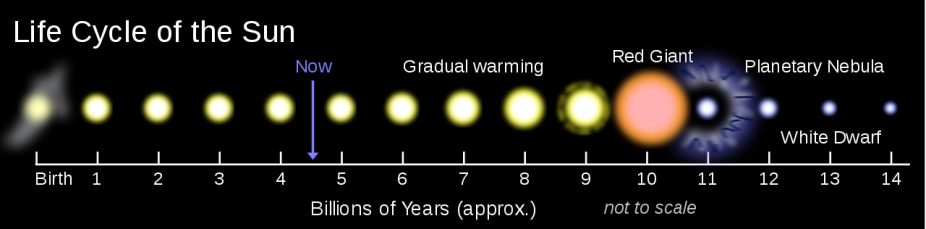 Life cycle of Sun (credit: Oliverbeatson, Wikipedia)