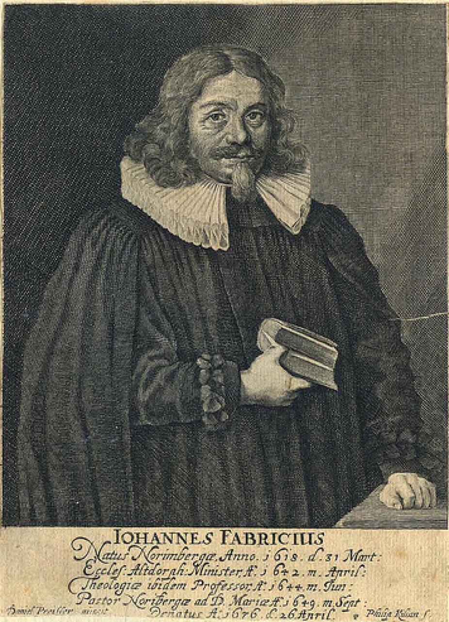 Pen etching of Johannes Fabricius