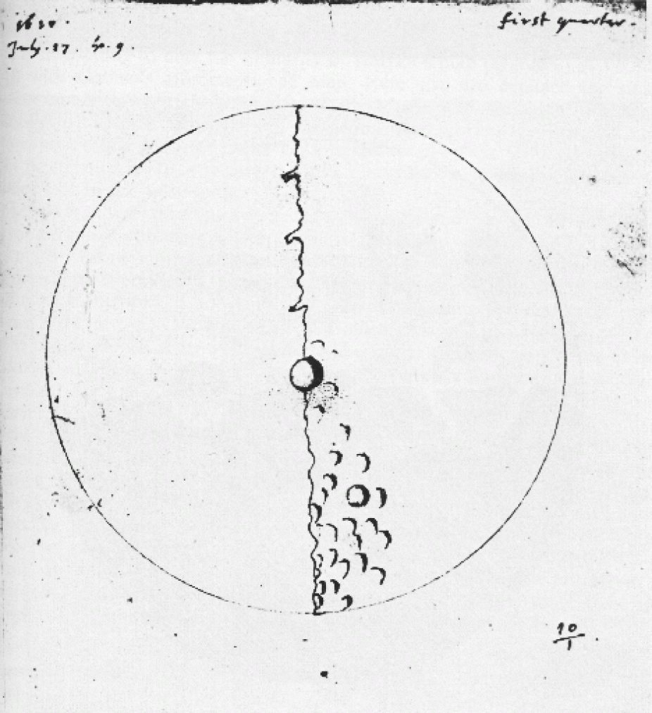 Moon drawing by Thomas Harriot