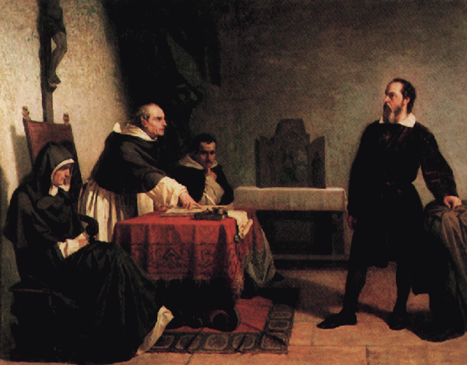 Galileo's 1633 trial (painting by Cristiano Banti, 1857)