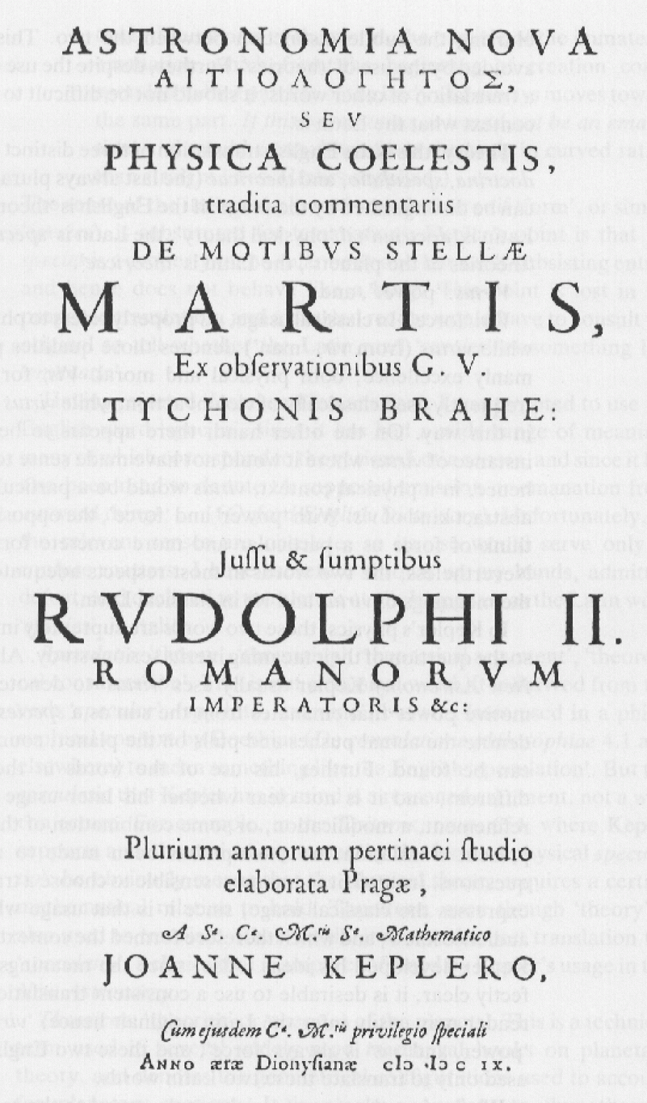 Front page of Kepler's "New Astronomy (Astronomia Nova)" 