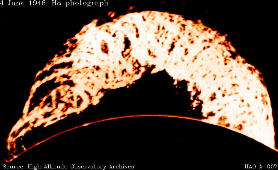 June 4, 1946: Hα photograph of Grand Daddy prominence