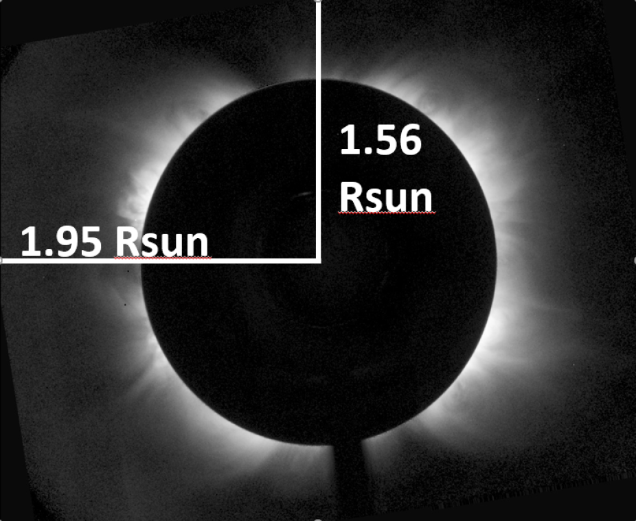 UCoMP intensity image at 1074.7 nm used to illustrate the FOV