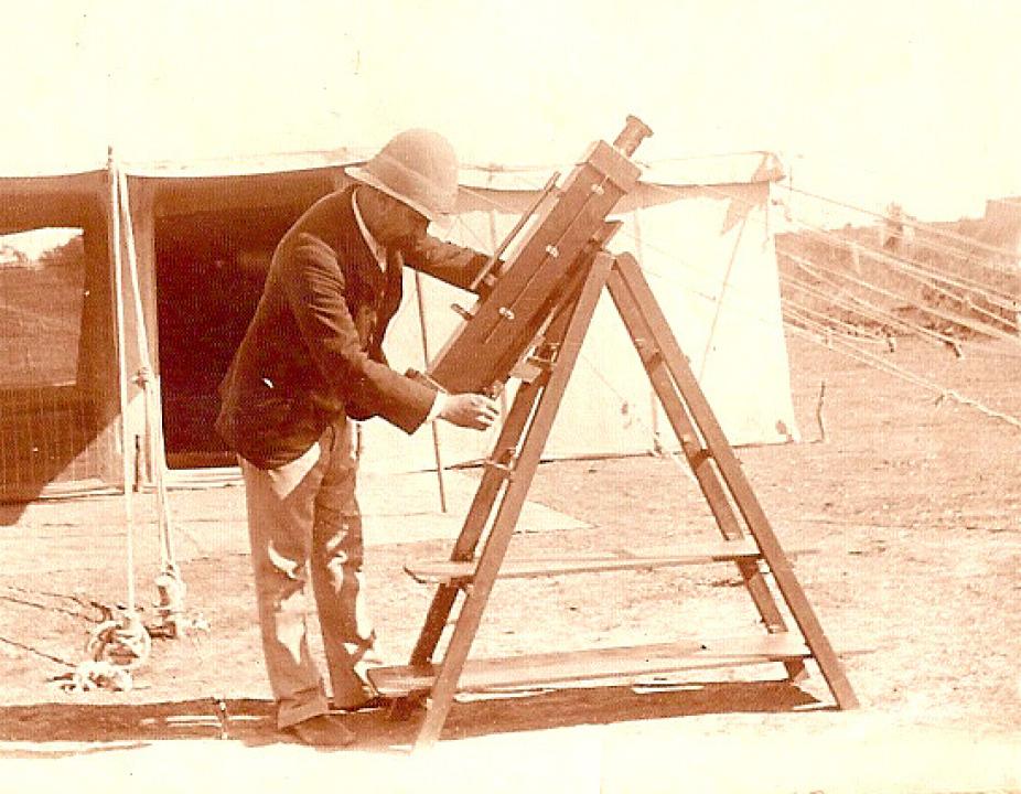 Cousens adjusting Telescope