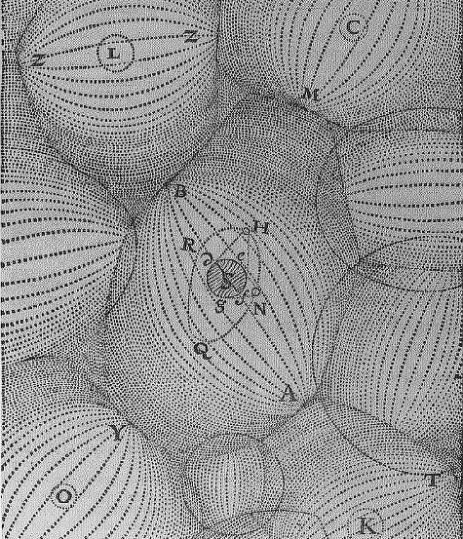 Descartes' depiction of the cosmos as an aggregate of contiguous vortices