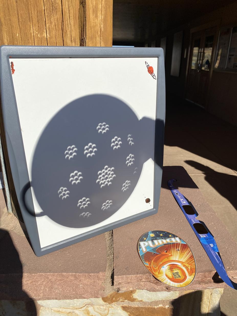 Pinhole projection through a colander 