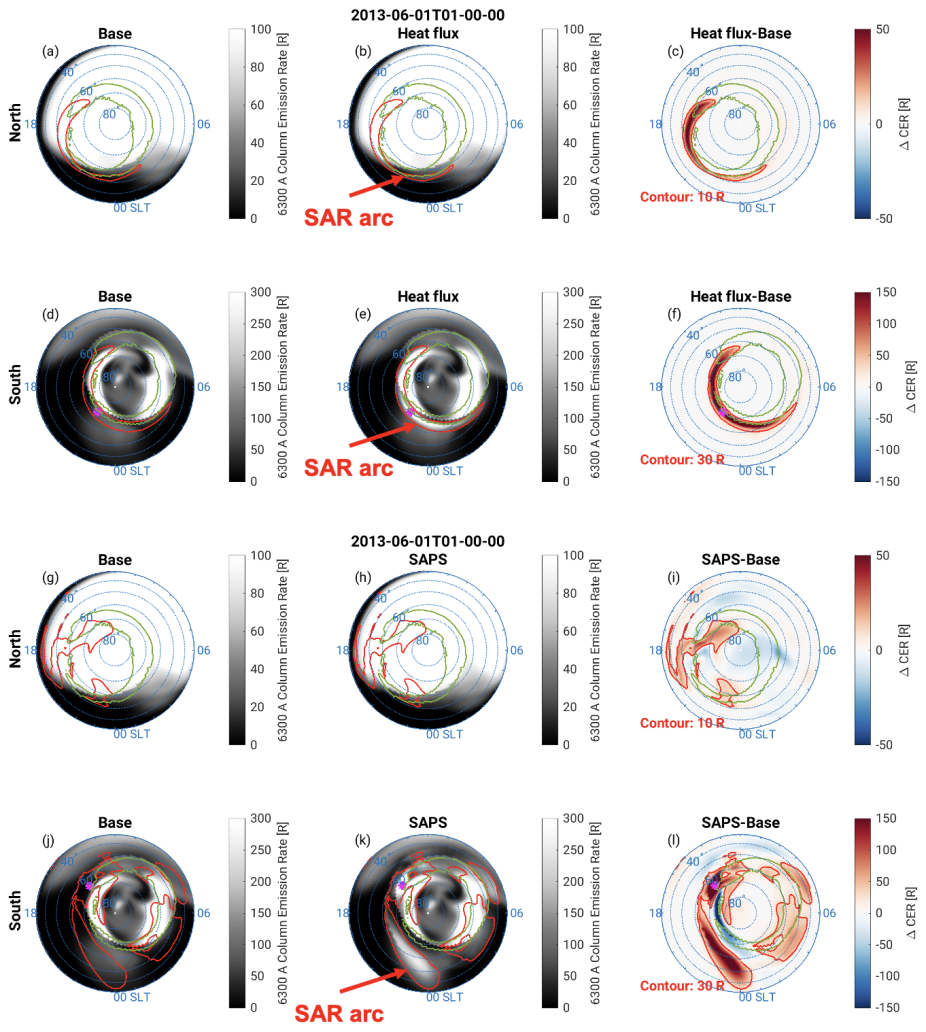 Heat flux/SAPS impacts on SAR arcs