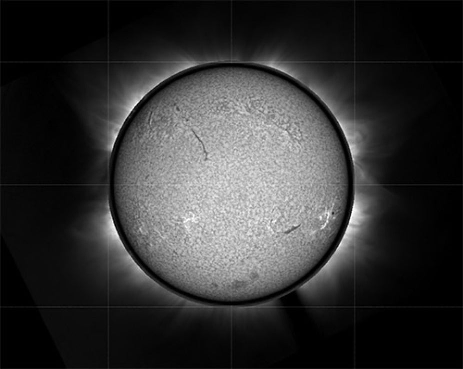 Composite of UCoMP and GONG images created with Jupyter notebook.