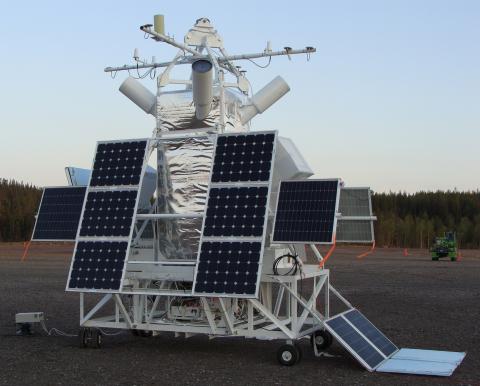 HiWind instrument during final flight preparations in Kiruna, Sweden, June, 2011