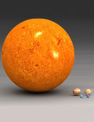 The Sun's size compared with the planets