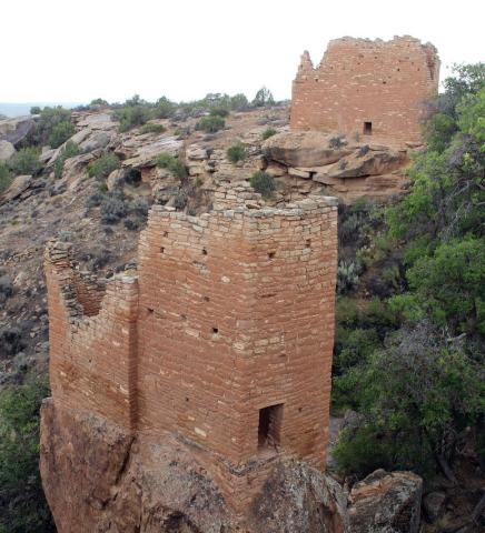 Holly Group at Hovenweep shows remarkable masonry skills used to contour the structures to the irregular shapes of boulders and recesses in the rocks