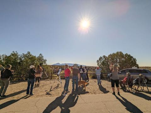 Cool effect when trying to capture the eclipse through the telescope.