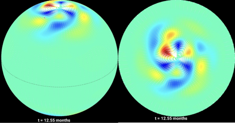 Simulation of an evolving polar vortex