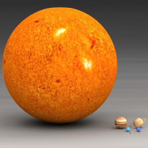 The Sun's size compared with the planets