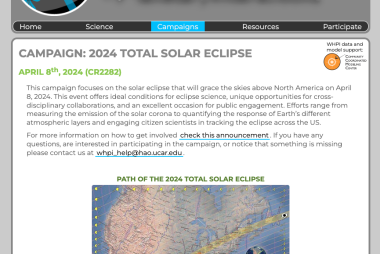 WHPI campaign April 8, 2024 total solar eclipse